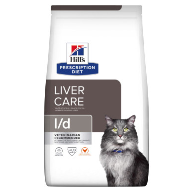 Hill’s Prescription Diet Feline l/d – hrană uscată dietetică pentru pisici cu afecțiuni hepatice, 1,5 kg
